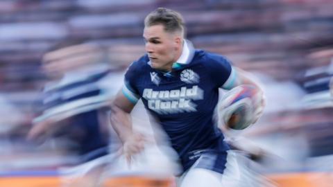 Duhan van der Merwe in action for Scotland