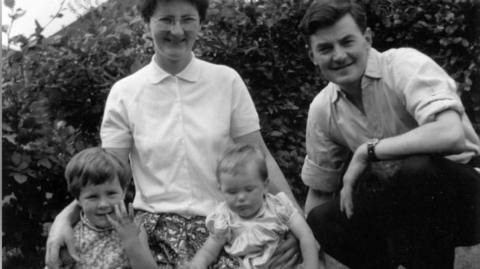 Gwyneth Lewis, her sister and their parents, circa 1963