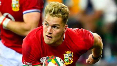 Duhan van der Merwe playing for the British & Irish Lions against South Africa