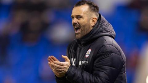 Assistant head coach Martin Devaney of Barnsley looks on during the Sky Bet League One match between Shrewsbury Town and Barnsley at Croud Meadow on February 13, 2024 in Shrewsbury, England