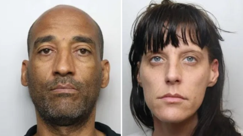 Police mugshots of Darren Gibson and Rebecca Kirton