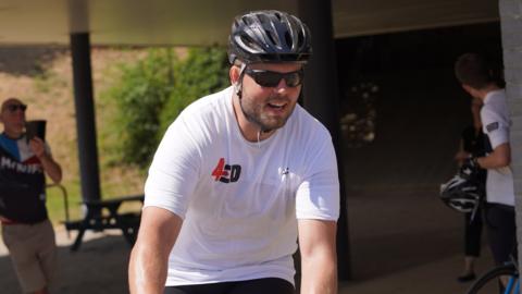 Ed Slater during his charity cycle