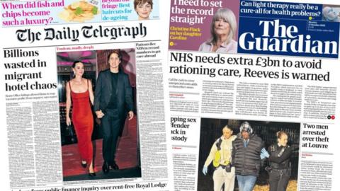 index picture combining the front pages of two newspapers