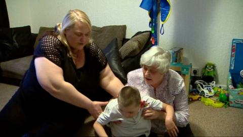 Amy Jonson, son Jayden and mum Rita