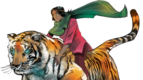 Priya Shakti comes riding her pet tiger Sahas