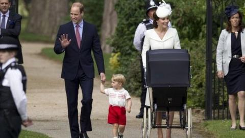 Cambridges arrive for Prince Charlotte's christening