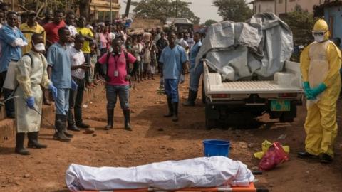 Ebola burial team in Freetown, Sierra Leone (file picture)