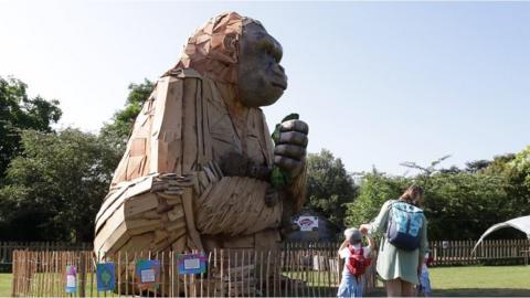 Giant gorilla statue at Bristol Zoo