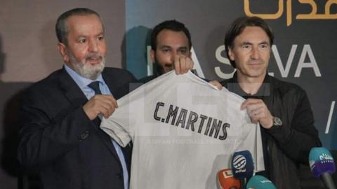 Frenchman Corentin Martins being unveiled as coach of Libya