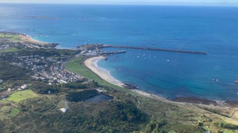 Alderney harbour aerial