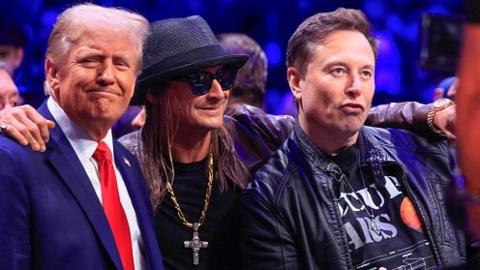 Donald Trump, singer Kid Rock and Elon Musk attend UFC 309