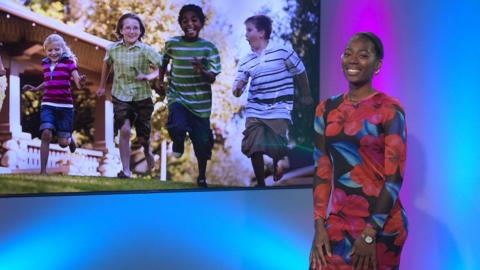 Shanequa in Newsround studio