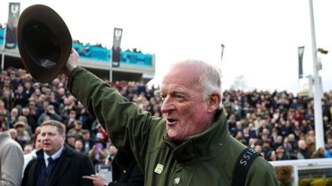 Irish trainer Willie Mullins celebrates