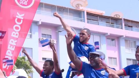Cape Verde fans celebrating