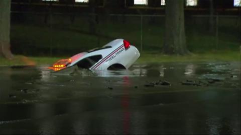 Submerged car