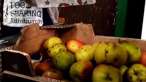 A recycled food shop has been set up in Edinburgh to prevent surplus food from shops ending up in the bin.