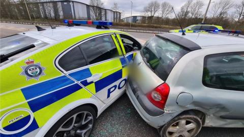 Police car involved in M1 crash