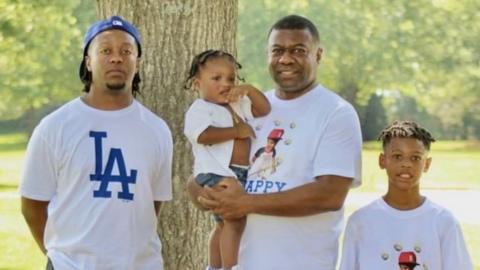 Dexter (centre) with his sons Ryan and Jayden, and grandson Halo