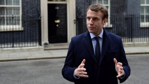 Emmanuel Macron in Downing Street