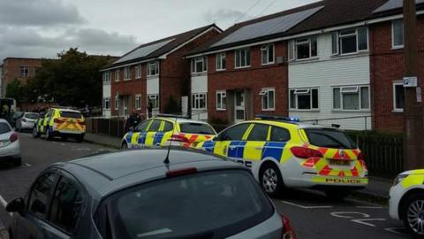 Police at West Park Court, Long Eaton