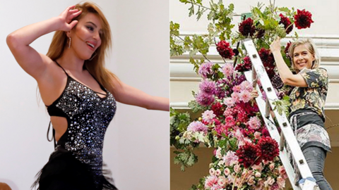 L: Tunisian belly dancer Nermine Sfar; R: A florist at Huis Vergenoegd Old Age 鶹Լ in Paarl, South Africa