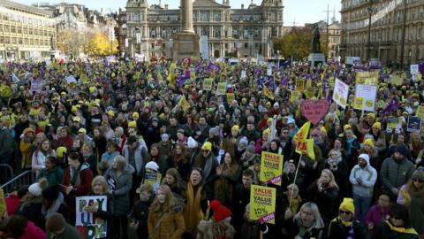 Marchers in George Square