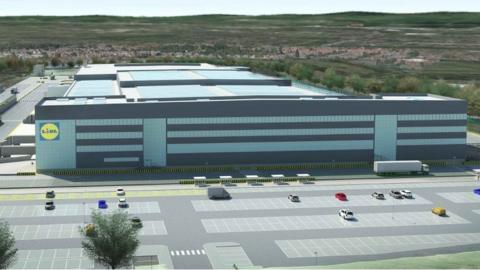 CGI of new planned distribution centre in North Lanarkshire