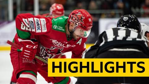 Cardiff Devils assistant captain in a face-off against Belfast Devils