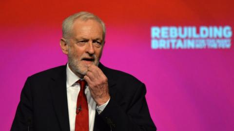 Jeremy Corbyn speaks at the Labour Party Conference on 26 September