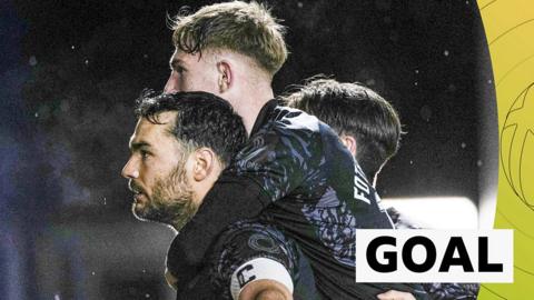 Tony Watt celebrates his goal for Dundee United at Inverness