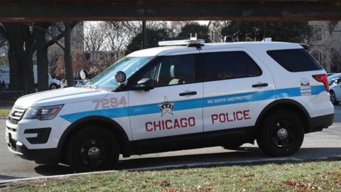 A Chicago police vehicle