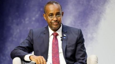 Mohamed Hussein Roble takes part in a session entitled "The Power of Education" on the second day of the Global Education Summit in London, Britain July 29, 2021