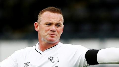 Wayne Rooney in action for Derby County