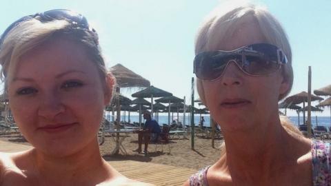 Kelsey and Christine on holiday in Marbella