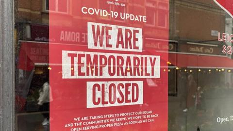 Sign saying We are temporarily closed