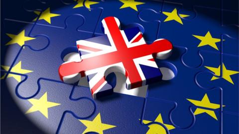 Union Jack jigsaw piece out of place on EU jigsaw