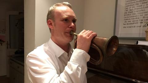 Tom Stapleton plays Pte Howard's bugle