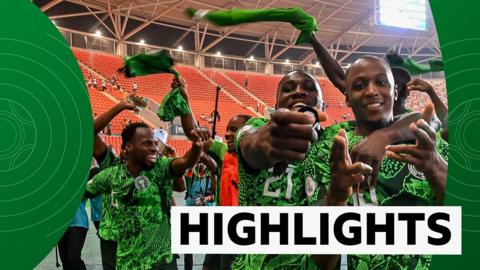 Nigeria celebrate reaching the Afcon final