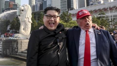 Trump and Kim impersonators