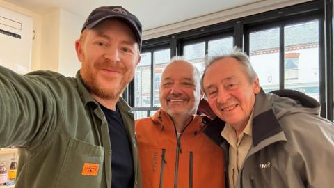 Tom Watson with Bob Mortimer and Paul Whitehouse