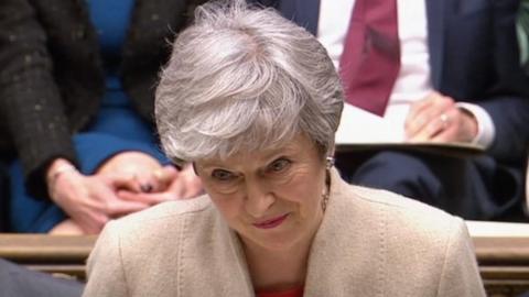 Theresa May speaking in Parliament