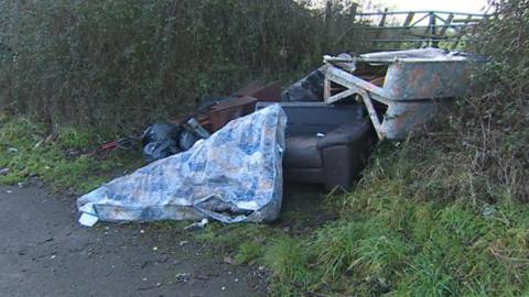 fly tipped rubbish in Wales