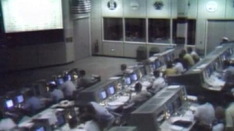 Nasa mission control on the TV programme