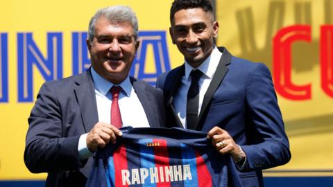 Raphinha signs for Barcelona