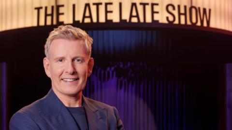 Patrick Kielty on the set of The Late Late Show