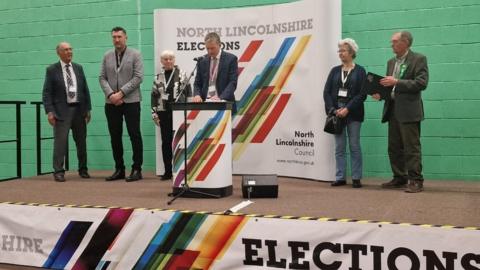 Results are announced in Barton, North Lincolnshire