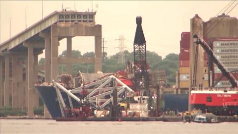 Ship Dali at Baltimore bridge crash site