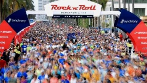 Competitors in the Rock 'n' Roll Marathon in San Diego