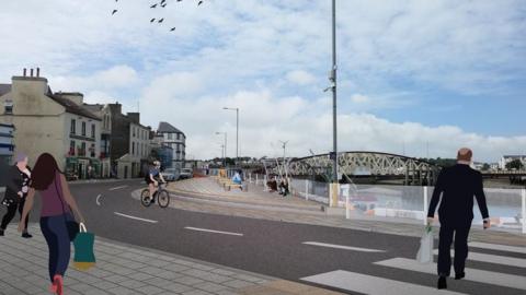 Flood wall plans for West Quay Ramsey