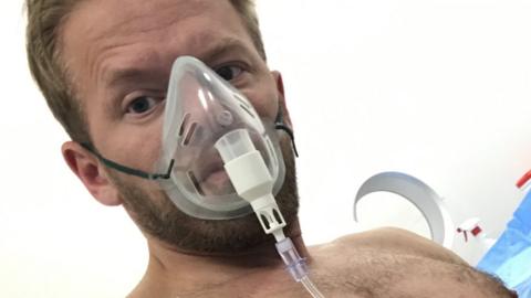Marc Cotterill in hospital